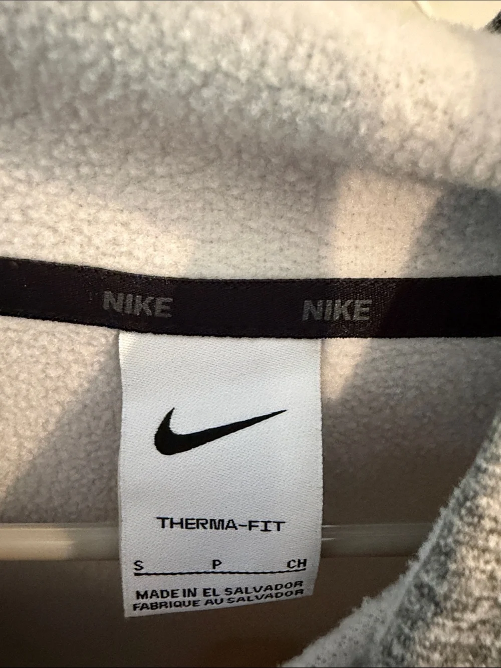 Nike Men’s Grey Hooded Pullover with Black Drawstrings